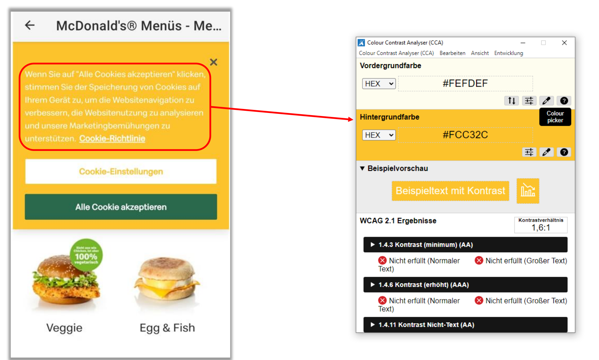 Barrierefreier Onlineshop: Achten Sie auf ausreichenden Konstrast.