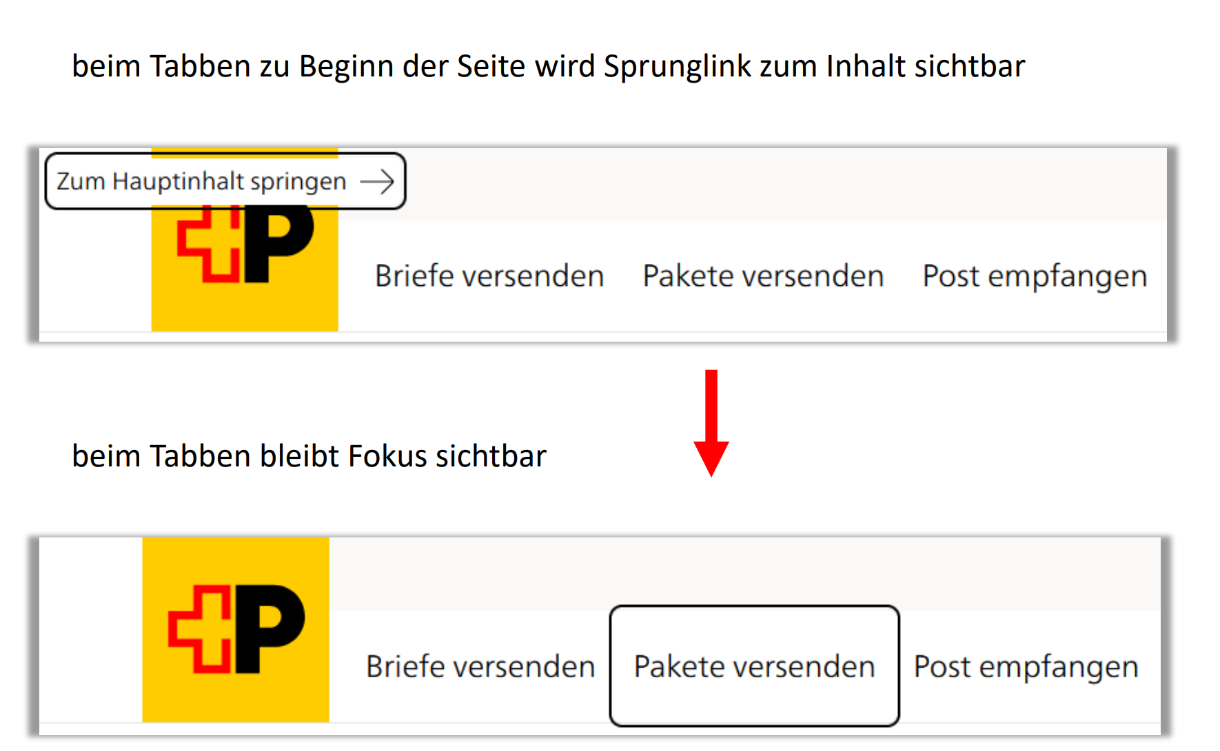 Onlineshop barrierefrei: Stellen Sie sicher, dass alle interaktiven Elemente auch mit der Tastatur bedienbar sind.